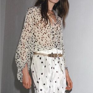 Zara COLLECTION POLKA DOT SHIRT